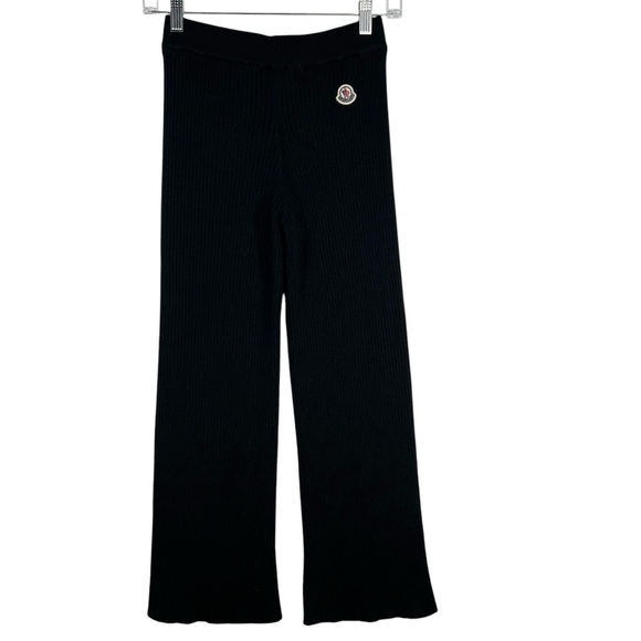 MONCLER Girl’s 12 Logo Patch Ribbed Wool Blend Base Layer Ski/Outdoor Pant - Picture 5 of 13
